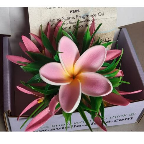 Moana Hair Clip Hawaiian Flower Hairpiece Beach Lilo Blossom Hair Accessory for Women Large Adult Hair Clip Granchos Para el cabello Realistic Luau Hula Orchid Hair Barrette by Aviella Aloha in Kuwait