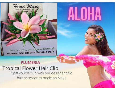 Moana Hair Clip Hawaiian Flower Hairpiece Beach Lilo Blossom Hair Accessory for Women Large Adult Hair Clip Granchos Para el cabello Realistic Luau Hula Orchid Hair Barrette by Aviella Aloha in Kuwait
