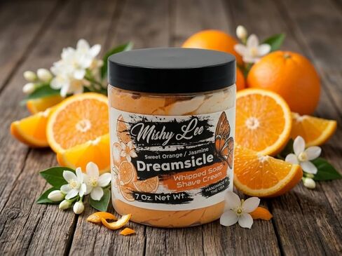 Dreamsicle Orange and Jasmine Whipped Soap and Shave Cream, Paraben-Free, Sensitive Skin, Moisturizing - 20 Oz. in Kuwait
