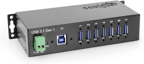 Coolgear 7 Port USB 3.2 Gen 1 Hub w/Surge Protection & Screw-Locking Ports in Saudi Arabia