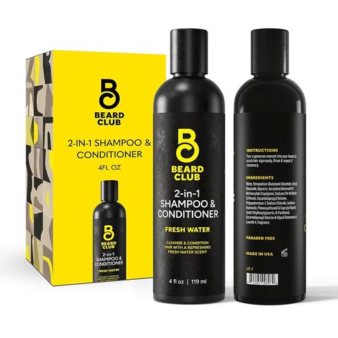 The Beard Club Original Premium Beard Shampoo - Natural & Nourishing Formula for Soft, Clean & Healthy Facial Hair - Gentle on Skin - Sulfate & Paraben Free - 4 fl oz in Saudi Arabia