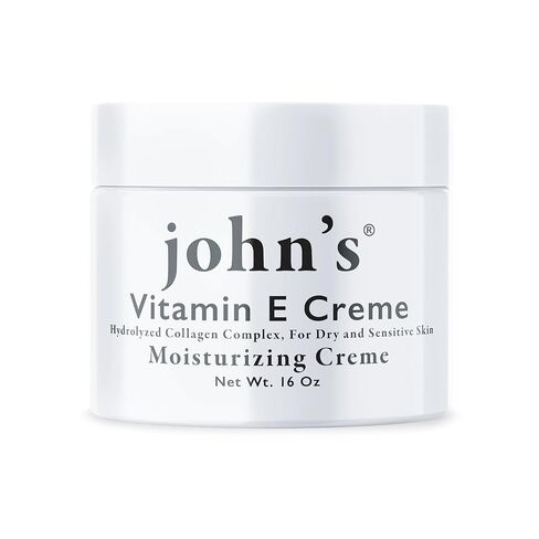 كريم الكولاجين بفيتامين E وA وD من John's - مرطب غني بالصبار للوجه والجسم - 16 أونصة - كريم فيتامين E المغذي للبشرة الجافة والحساسة in Kuwait