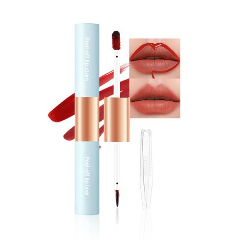 Lip Stain Peel Off – Wipe-Off Lip Stain Tattoo | Long Lasting Waterproof Lip Tint, High-Pigment Matte Lip Color, Smudge & Transfer Proof Lip Stains Masque, Kiss-Proof All-Day Lip Makeup 02# in Kuwait