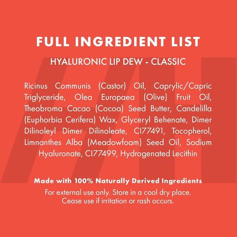 Handmade Heroes 100% Natural Vegan Tinted Lip Gloss with Hyaluronic Acid - Lightweight Moisturizing Soft Lipstick for Dry Lips - Classic (Red) in Kuwait