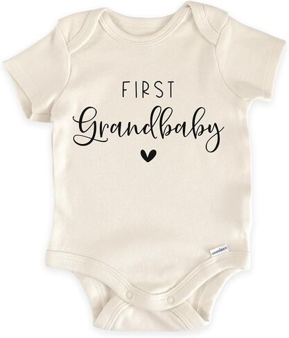 First Grandbaby Baby Bodysuit - Grandparent Pregnancy Announcement Infant Outfit - Grandma Grandpa Reveal New Baby Gift in Kuwait