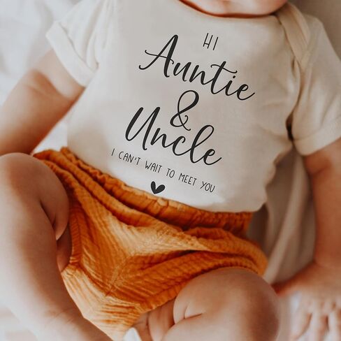 مرحبًا Auntie & Uncle ملابس تكشف عن الحمل للرضع - هدية إعلان عائلية عن الطفل in Kuwait