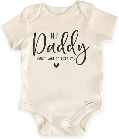 Hi Daddy I Can't Wait To Meet You Baby Bodysuit - Dad Pregnancy Reveal Infant Outfit - New Dad To Be Surprise Announcement Gift in Kuwait