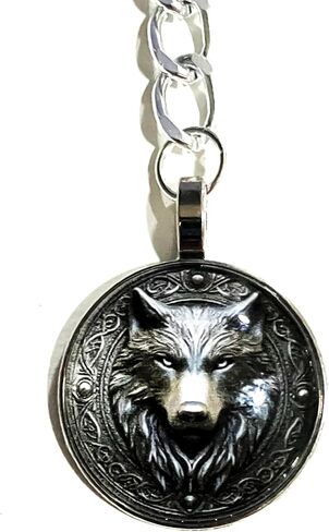 VIKING WOLF KEYCHAIN, Fenrir, 3D Purse Charm Beltloop Backpack Handmade Gift Wrapped Men Women Celtic Gift in Kuwait