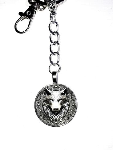 VIKING WOLF KEYCHAIN, Fenrir, 3D Purse Charm Beltloop Backpack Handmade Gift Wrapped Men Women Celtic Gift in Kuwait