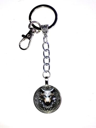 VIKING WOLF KEYCHAIN, Fenrir, 3D Purse Charm Beltloop Backpack Handmade Gift Wrapped Men Women Celtic Gift in Kuwait