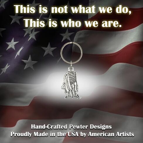 USA Outline Keychain, A1011KC, 1 5/8", Pewter, 100% Handmade in the USA, Patriotic, Flag, United States of America, Metal, Keychain, Key Chain, Key Ring, Key Fob, Gift, Over 100 Keychain designs in Kuwait