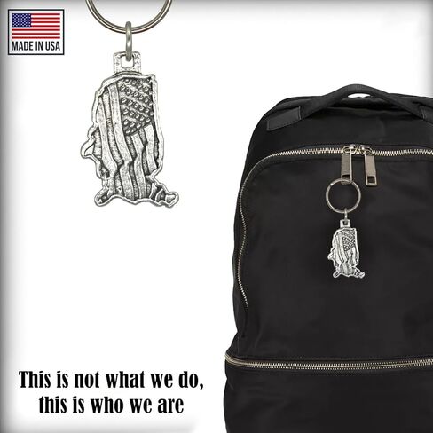 USA Outline Keychain, A1011KC, 1 5/8", Pewter, 100% Handmade in the USA, Patriotic, Flag, United States of America, Metal, Keychain, Key Chain, Key Ring, Key Fob, Gift, Over 100 Keychain designs in Kuwait