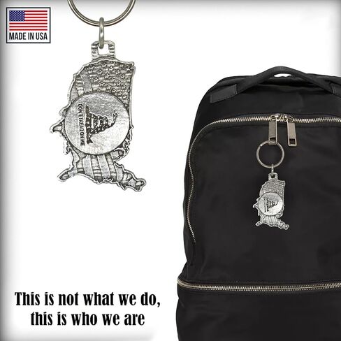 سلسلة مفاتيح Don't Tread on Me، A1012KC، 2 بوصة، بيوتر، 100% مصنوعة يدويًا في الولايات المتحدة الأمريكية، علم وطني، علم جادسدن، الولايات المتحدة الأمريكية، ثعبان، معدن، سلسلة مفاتيح، سلسلة مفاتيح، أكثر من 100 تصميم لسلسلة مفاتيح in Kuwait