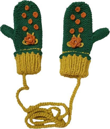 Winter Gloves Flower Bead Decorations Women Mittens Handmade Knit Warm in Saudi Arabia