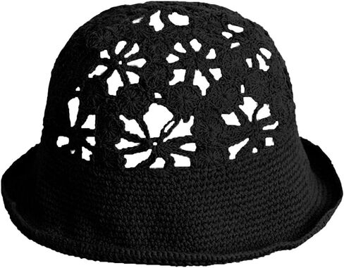 الكروشيه قبعة دلو انقطاع زهرة محبوك قبعة الصيف تنفس Sunhat in Kuwait