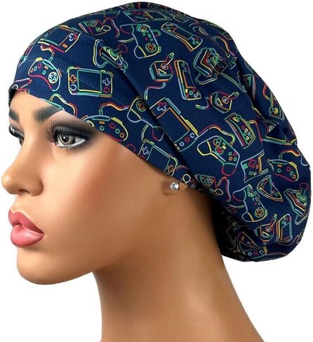 DK Scrub Hats, Surgical Cap, Nurse Bouffant Hat, Healthcare Worker Bonnet, Nightshift Gamer Blue in Kuwait