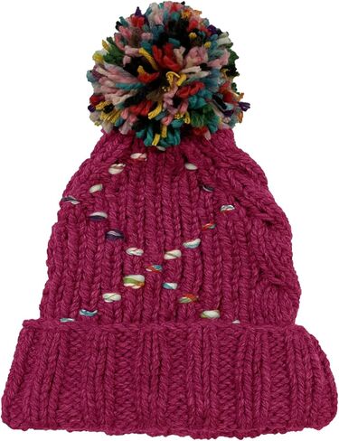 Multicolored Pom Beanie Hat Women Slim Cap Knitted Handmade Winter Warm in Kuwait