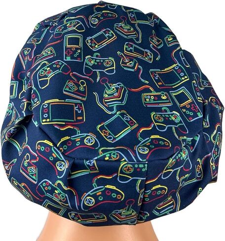 DK Scrub Hats, Surgical Cap, Nurse Bouffant Hat, Healthcare Worker Bonnet, Nightshift Gamer Blue in Kuwait
