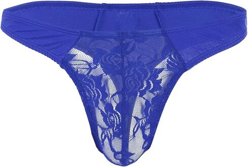 DOLUNTO Mens Lingerie Low Rise Underwear G-String Bikini Thong Briefs Swimsuits Panties(Blue) in Kuwait