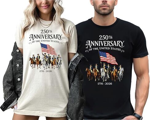 تي شيرت K&E FASHION لعيد الاستقلال 250th 2026 أمريكا الوطنية 250 سنة تي شيرت للذكرى السنوية للرجال والنساء الولايات المتحدة الأمريكية الحرية 4 يوليو الاحتفال تي شيرت in Kuwait