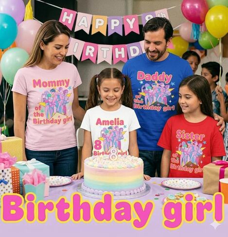 اسم مخصص k-pop قميص، عيد ميلاد الأسرة مطابقة المحملات، اسم مخصص Bday تي شيرت للأطفال طفل، اليدوية مزينة تي شيرت k2 in Kuwait