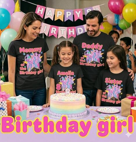 اسم مخصص k-pop قميص، عيد ميلاد الأسرة مطابقة المحملات، اسم مخصص Bday تي شيرت للأطفال طفل، اليدوية مزينة تي شيرت k2 in Kuwait