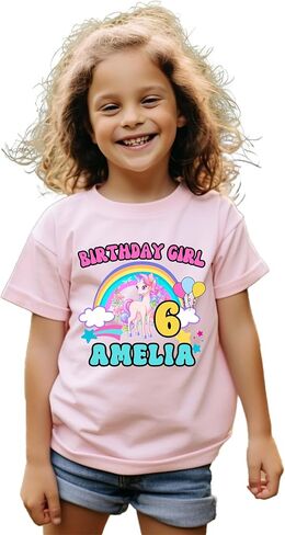 Personalized Birthday Girl Outfit – Add Name & Age, Family Matching Tees for Party Celebration, Handmade Apparel for Girls’ Birthday U2 in Kuwait