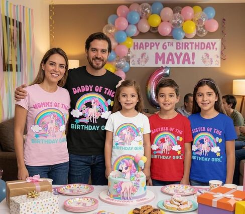 Personalized Birthday Girl Outfit – Add Name & Age, Family Matching Tees for Party Celebration, Handmade Apparel for Girls’ Birthday U2 in Kuwait