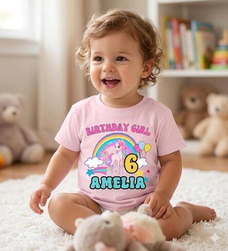Personalized Birthday Girl Outfit – Add Name & Age, Family Matching Tees for Party Celebration, Handmade Apparel for Girls’ Birthday U2 in Kuwait