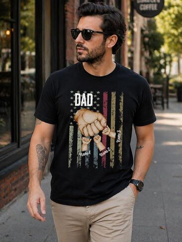 قميص الأب المخصص بأسماء الأطفال، تي شيرت الأب المخصص، للأب، تي شيرت الأب الجديد، هدية عيد ميلاد الأب، قميص الأب الرائع المخصص in Kuwait