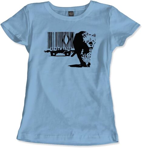 Banksy Barcode (Animal Rights) Street Art t-Shirt (Adults, Kids, Short & Long Sleeve) Grey in Kuwait