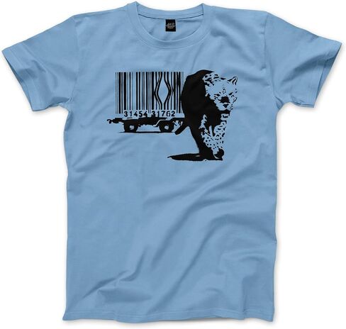 Banksy Barcode (Animal Rights) Street Art t-Shirt (Adults, Kids, Short & Long Sleeve) Grey in Kuwait
