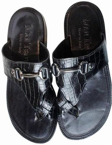 حذاء صندل جلد إيطالي للرجال من Jo Black Croco in Kuwait