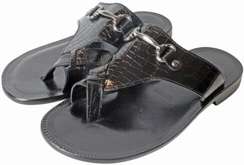 حذاء صندل جلد إيطالي للرجال من Jo Black Croco in Kuwait