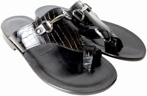 حذاء صندل جلد إيطالي للرجال من Jo Black Croco in Kuwait