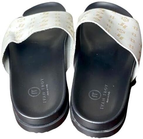 Caviar Italian White Logo Maxi Sandal in Kuwait