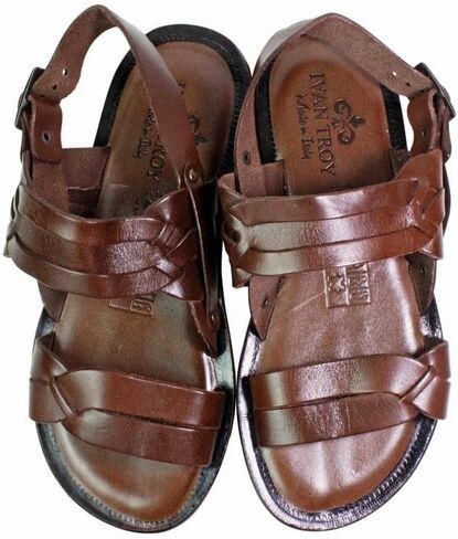 Mario Brown Italian Leather Sandals For men in Kuwait