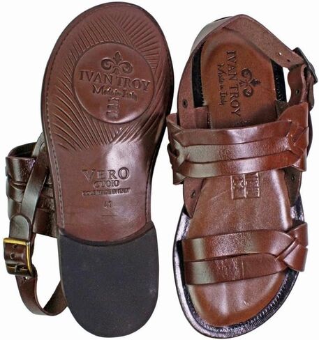 Mario Brown Italian Leather Sandals For men in Kuwait