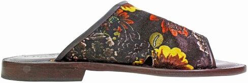 Floral Brown Italian Mens Leather Sandals Shoes in Kuwait