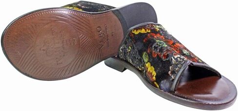 Floral Brown Italian Mens Leather Sandals Shoes in Kuwait