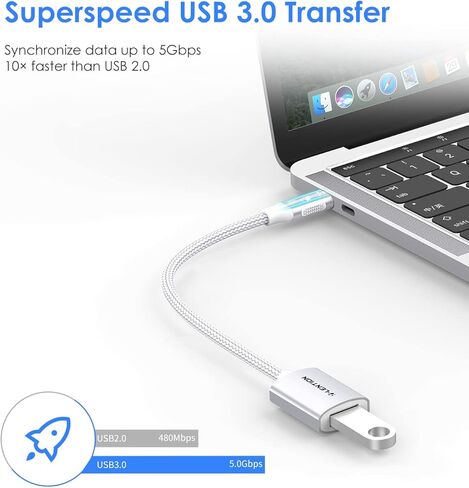 LENTION USB C to USB 3.0 Adapter, Type C Male to USB 3.0 Female OTG Converter Compatible 2023-2016 MacBook Pro, New iPad Pro/Mac Air/Surface, Chromebook, Phone/Tablet (CB-C6-1P, Rose Gold) in Saudi Arabia
