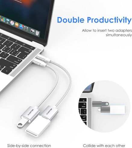 LENTION USB C to USB 3.0 Adapter, Type C Male to USB 3.0 Female OTG Converter Compatible 2023-2016 MacBook Pro, New iPad Pro/Mac Air/Surface, Chromebook, Phone/Tablet (CB-C6-1P, Rose Gold) in Saudi Arabia