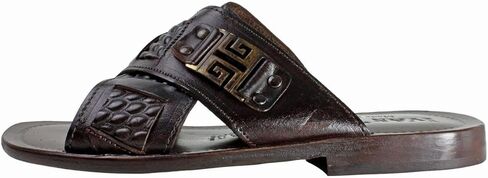 Jacob Brown Men’s Italian Leather Sandals Shoes in Kuwait