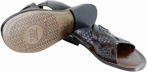 Jacob Brown Men’s Italian Leather Sandals Shoes in Kuwait