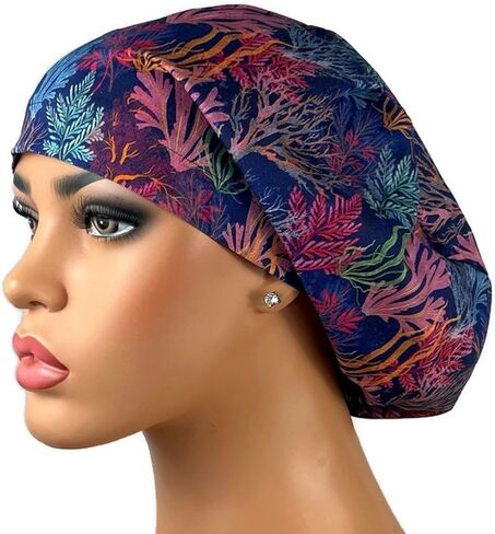DK Scrub Hats, Euro Scrub Cap, Surgical Scrub Hat, Nurse Gift, Healthcare Worker Hat, Coral Reef Burgundy in Kuwait