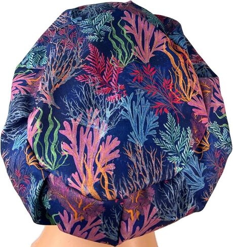 DK Scrub Hats, Euro Scrub Cap, Surgical Scrub Hat, Nurse Gift, Healthcare Worker Hat, Coral Reef Burgundy in Kuwait