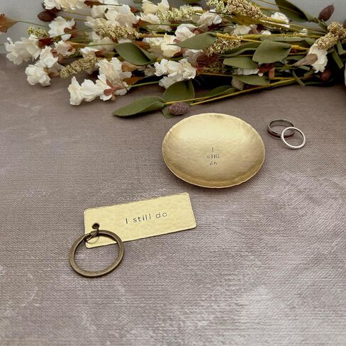 I Still Do Brass Keychain, 21st Anniversary, Hand Stamped Gift for Husband Wife, Handcrafted Keepsake, Made in USA in Kuwait