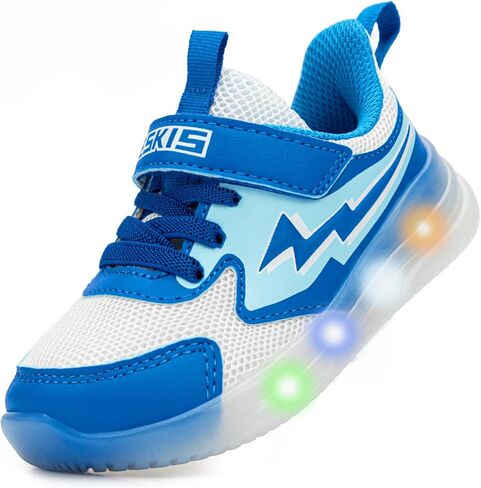 YESKIS حذاء رياضي للأولاد الصغار مزود بإضاءة LED وامض للجري خفيف الوزن وجيد التهوية شبكي للتنس والمشي رياضي للأطفال الصغار والأطفال الصغار in Kuwait