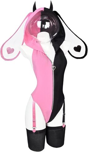 KORURACLUB Bunny lingerie Cosplay lingerie Stripe Costume Demon Bunny Sexy Bodysuit jail costume in Saudi Arabia