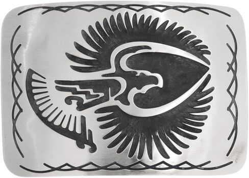 Alltribes Native American Eagle Silver تراكب حزام بإبزيم للرجال أو السيدات إكسسوارات غربية 0017 in Kuwait